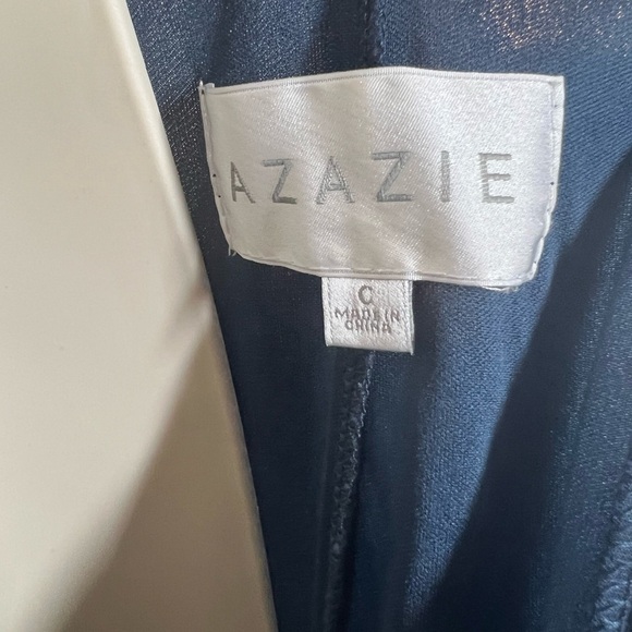 Azazie Navy full length bridesmaid dress - Picture 6 of 7